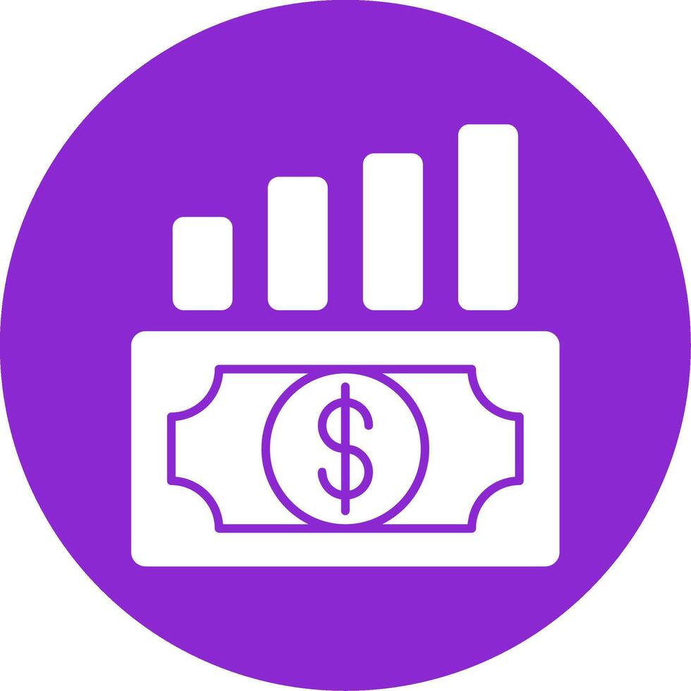 Money Growth Glyph Circle Icon vector