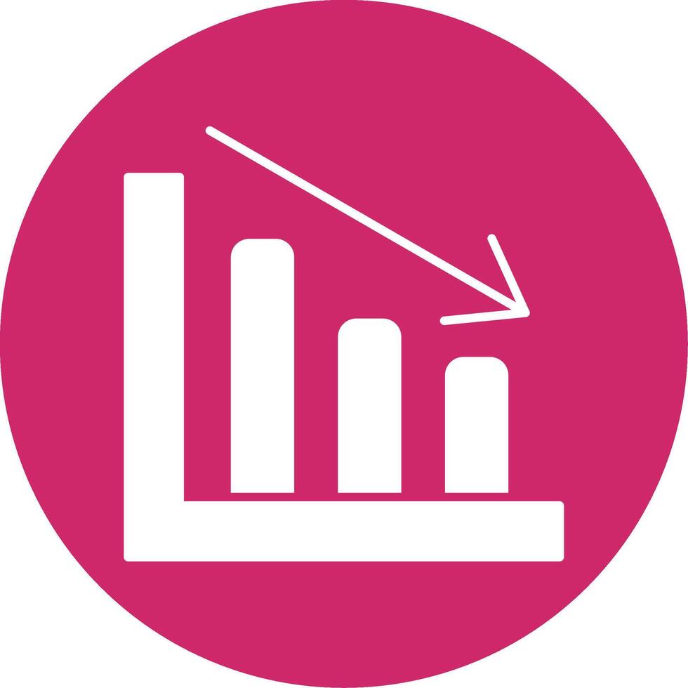 Line chart Glyph Circle Icon vector