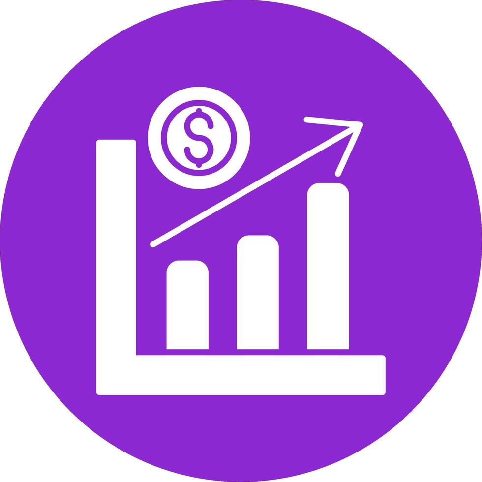 Line chart Glyph Circle Icon vector