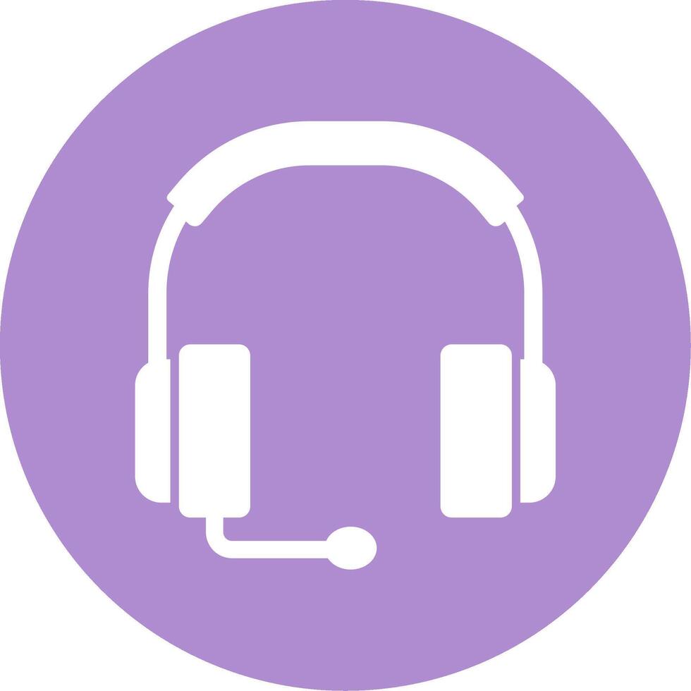 Headphones Glyph Circle Icon vector