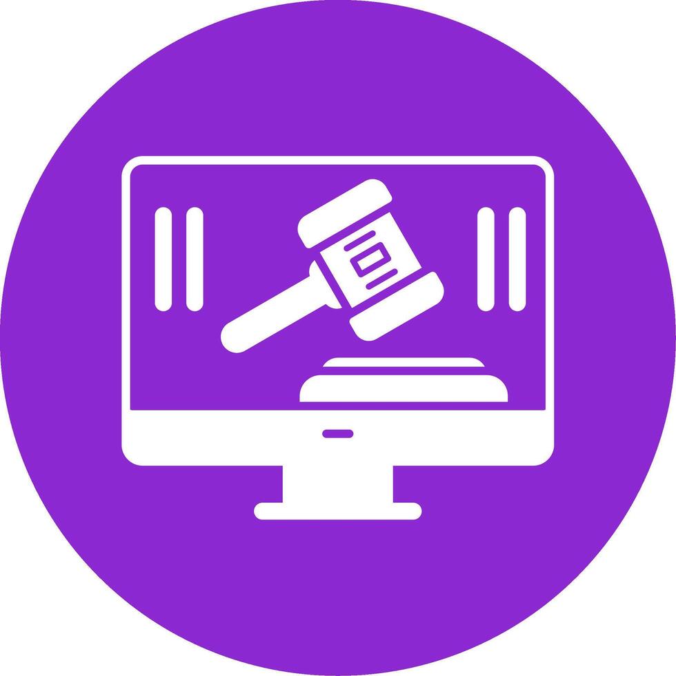Auction Glyph Circle Icon vector