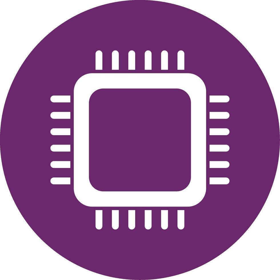 CPU Glyph Circle Icon vector