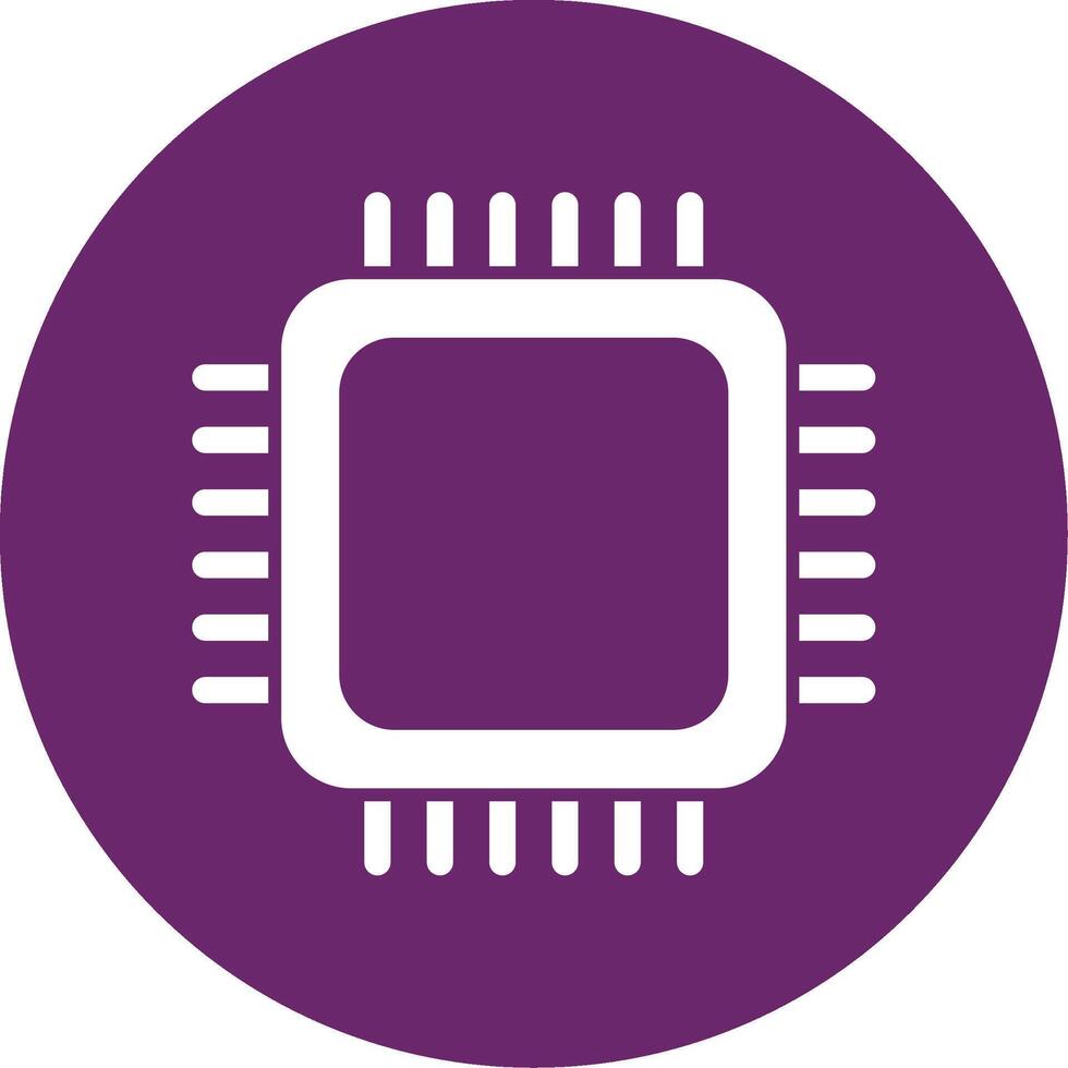 icono de círculo de glifo de cpu vector