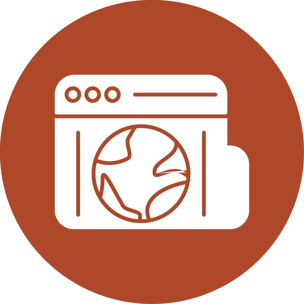 Browser Glyph Circle Icon vector