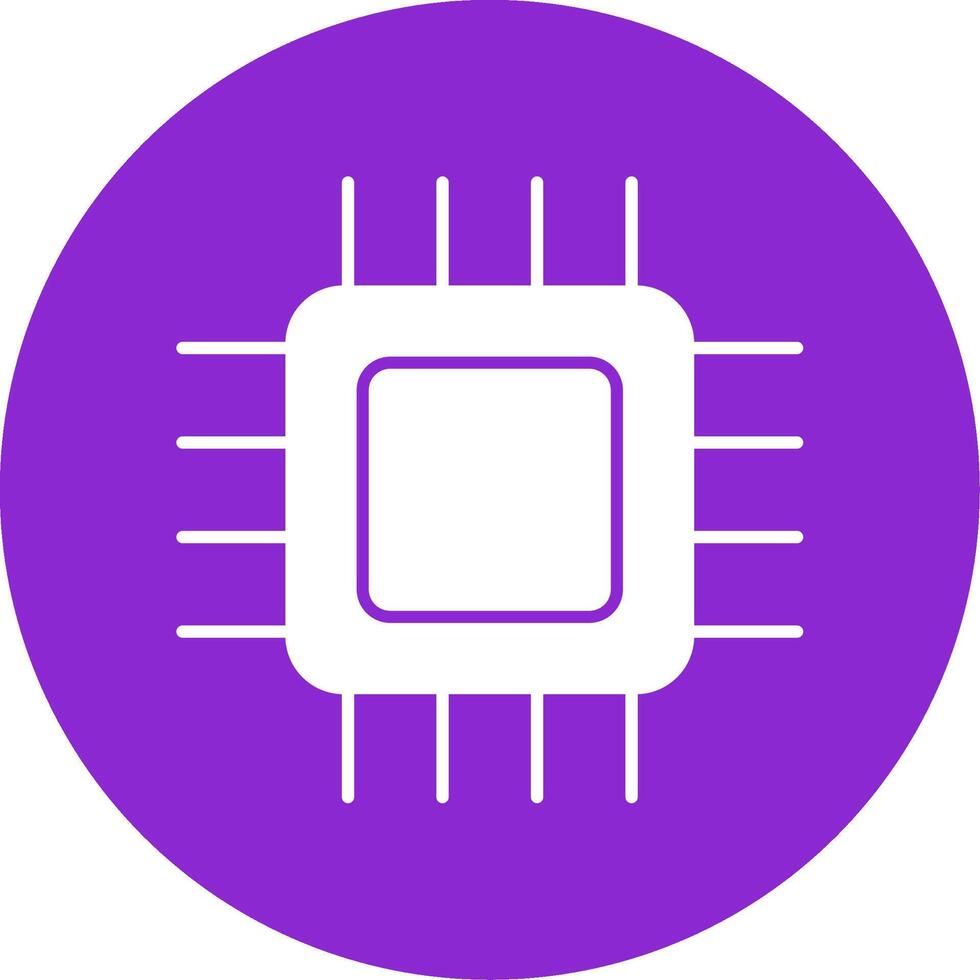 Cpu Glyph Circle Icon vector