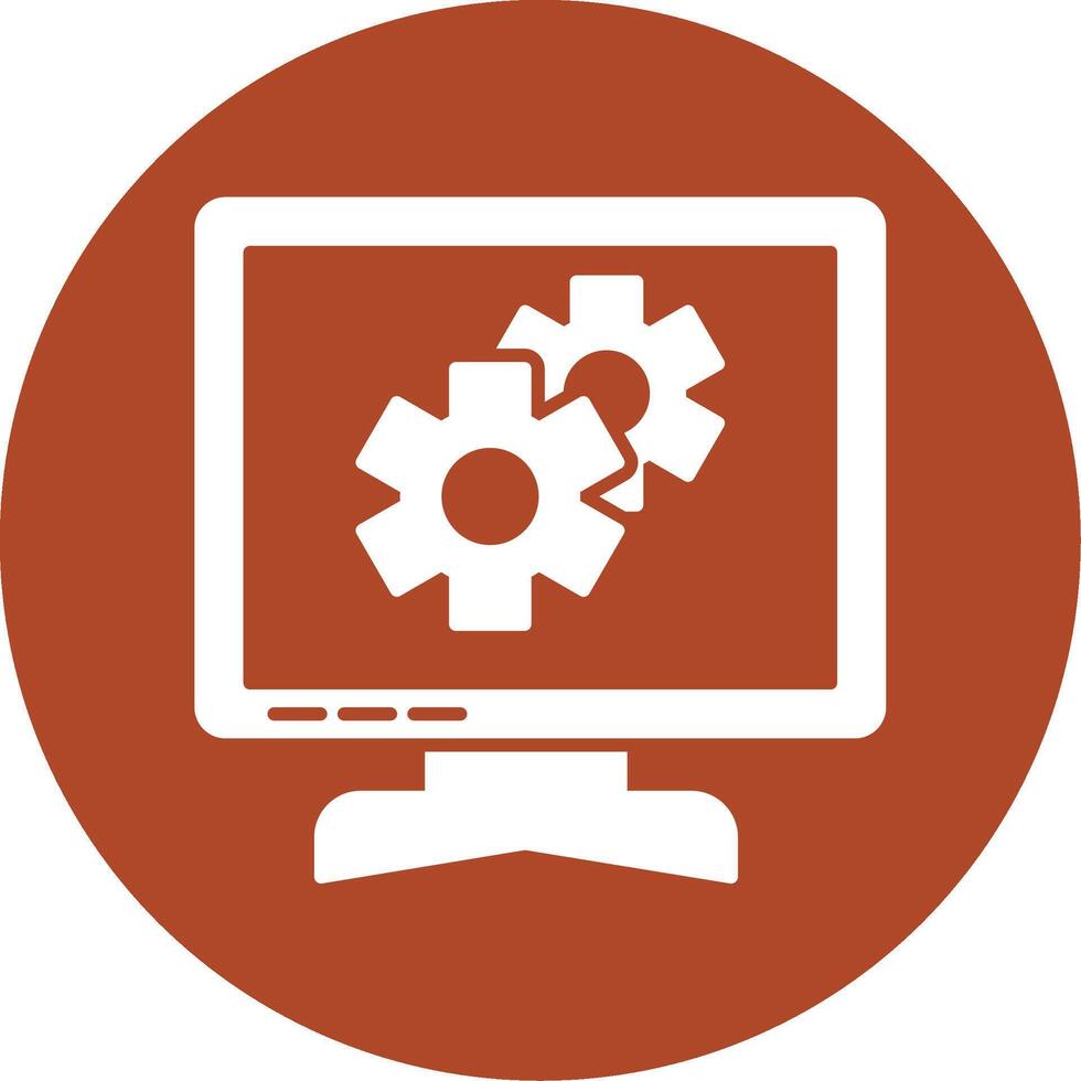 Setting Glyph Circle Icon vector