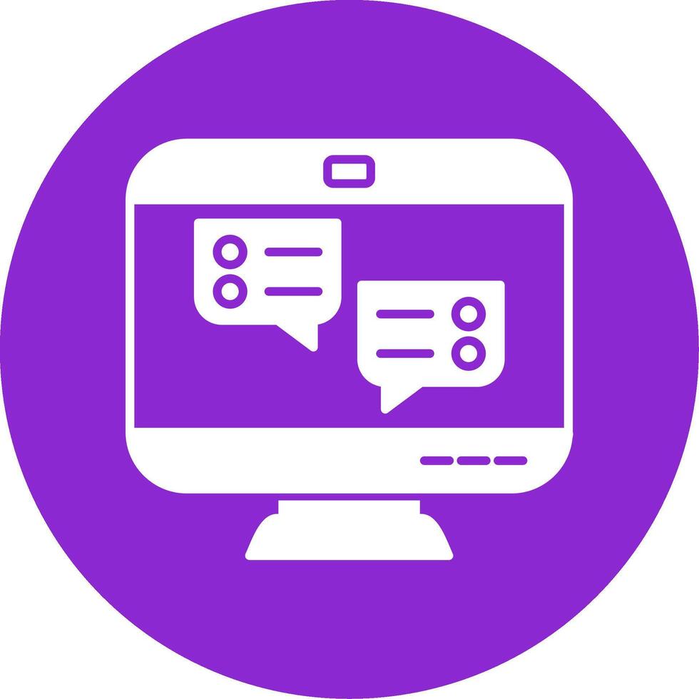 Chat Bubble Glyph Circle Icon vector