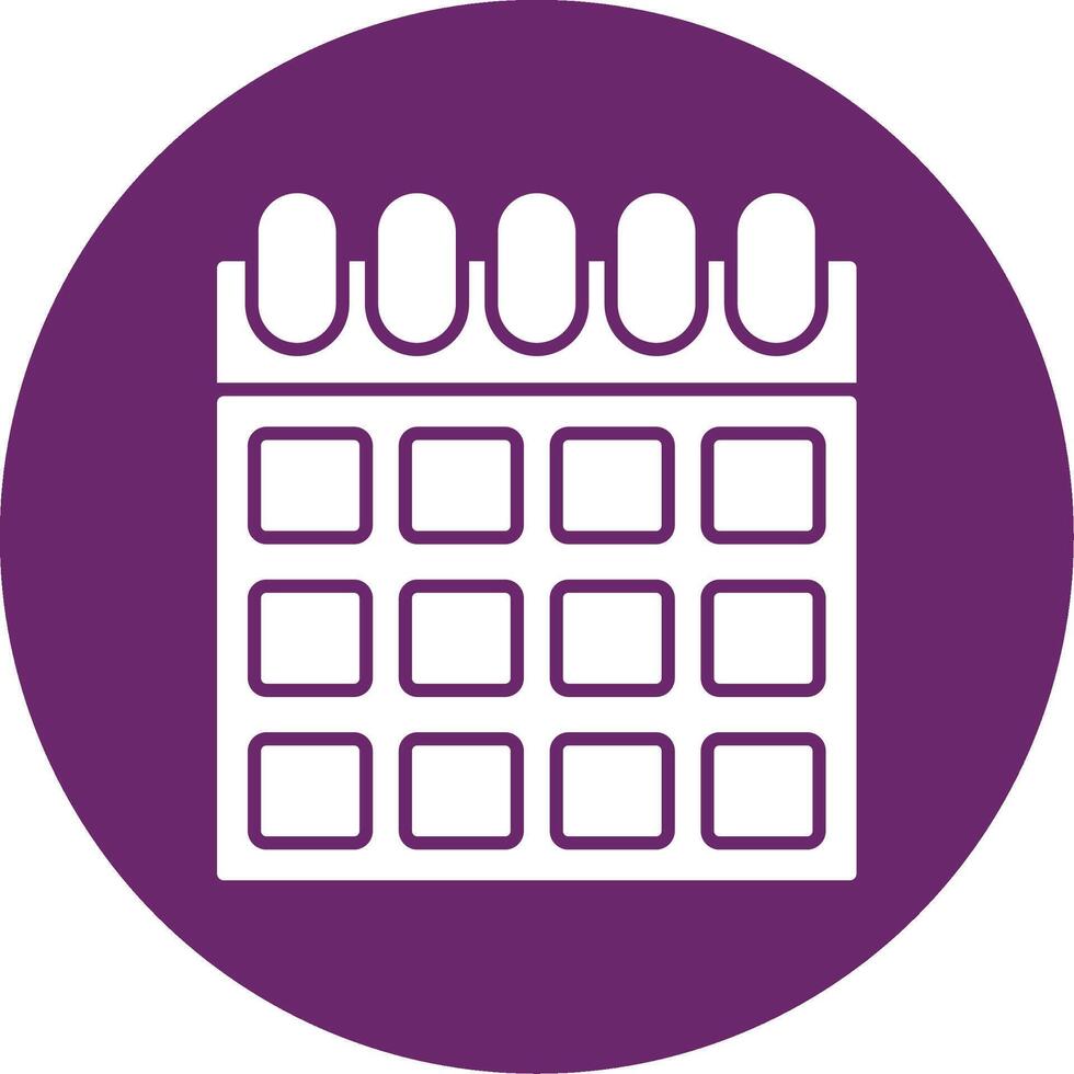 Calendar Glyph Circle Icon vector