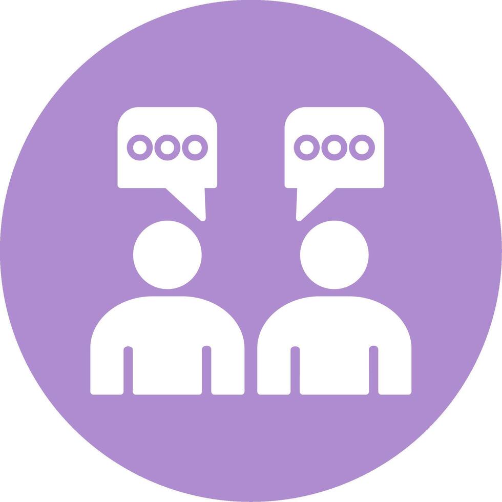 Talking Glyph Circle Icon vector
