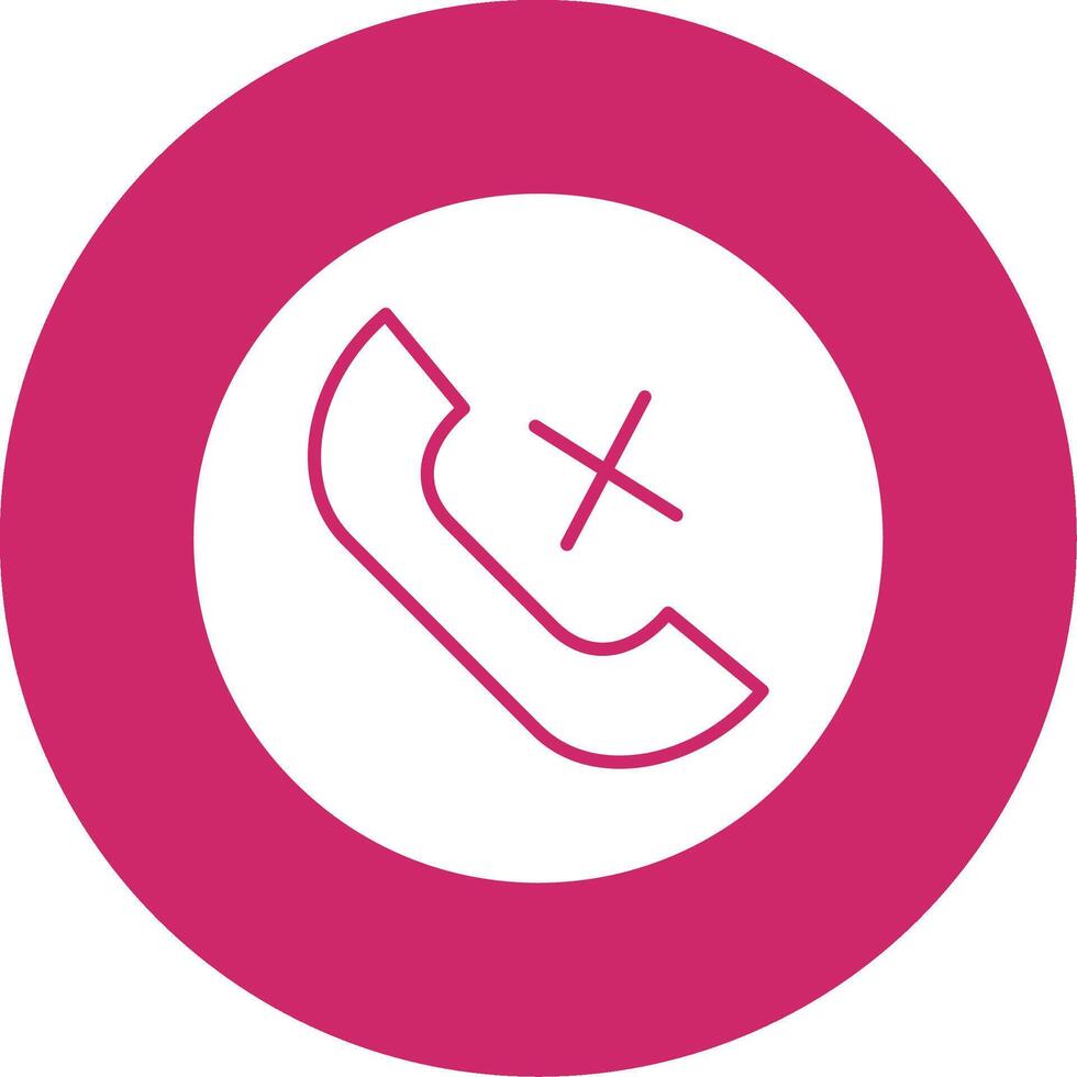 Missed Call Glyph Circle Icon vector