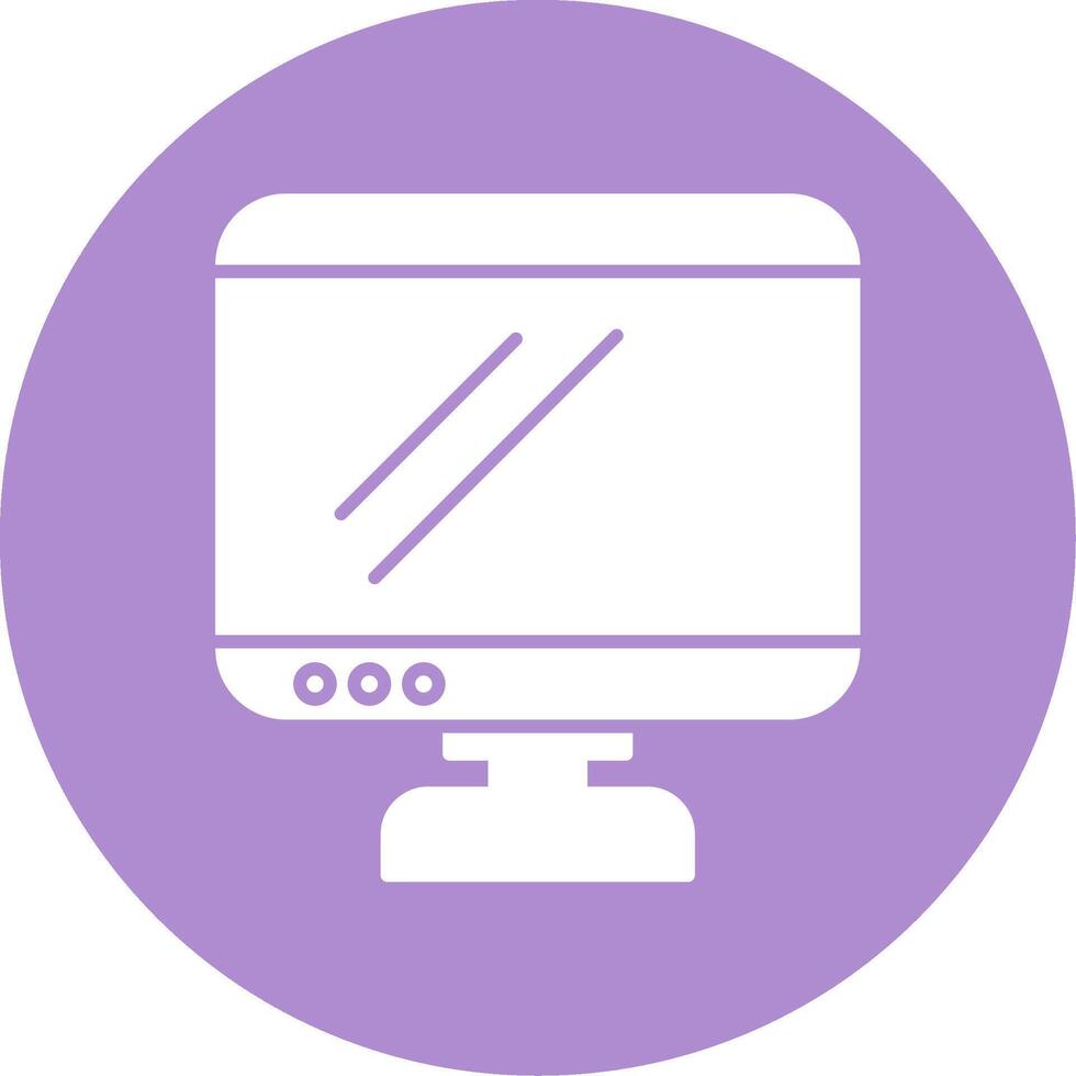 Monitor Glyph Circle Icon vector