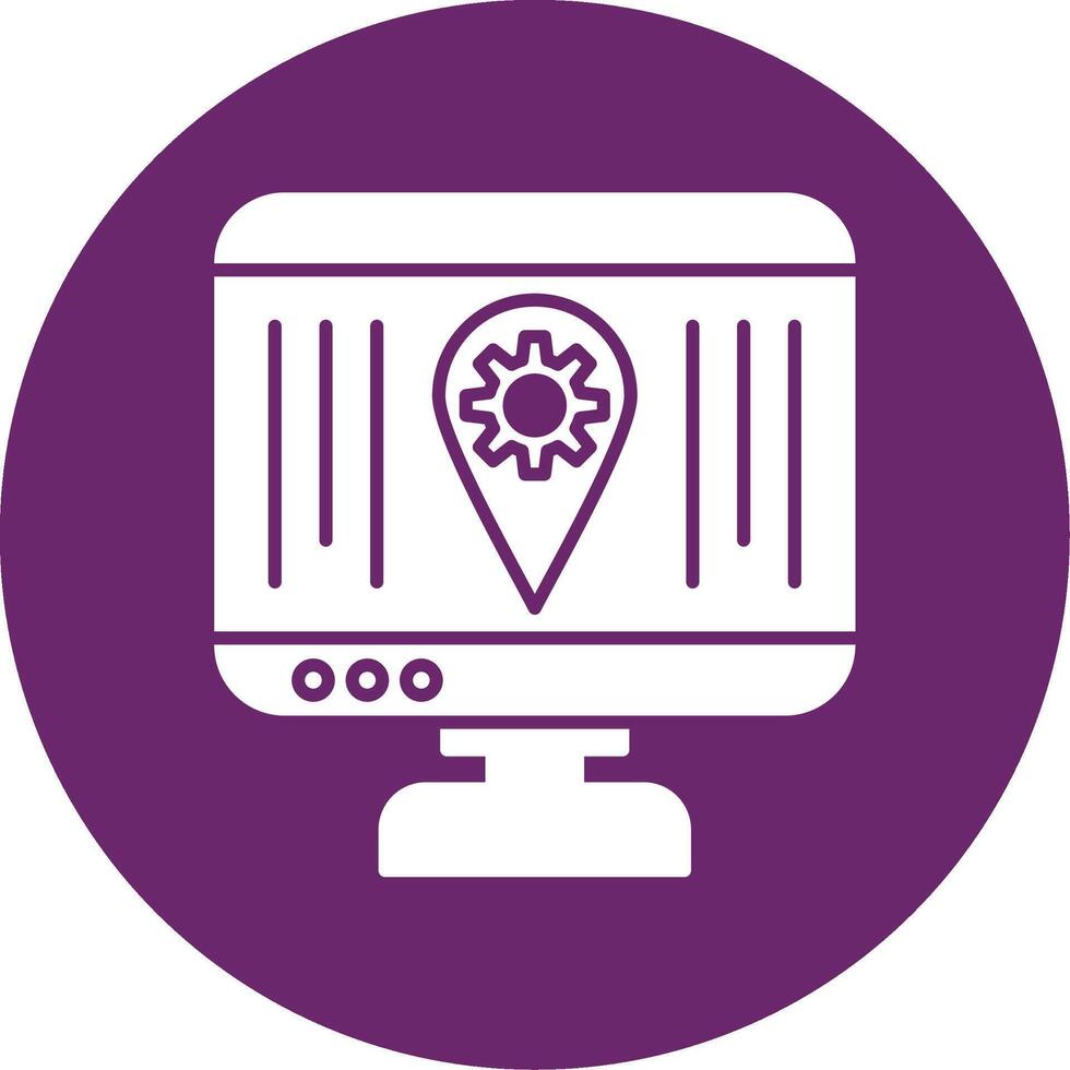 Localization Glyph Circle Icon vector