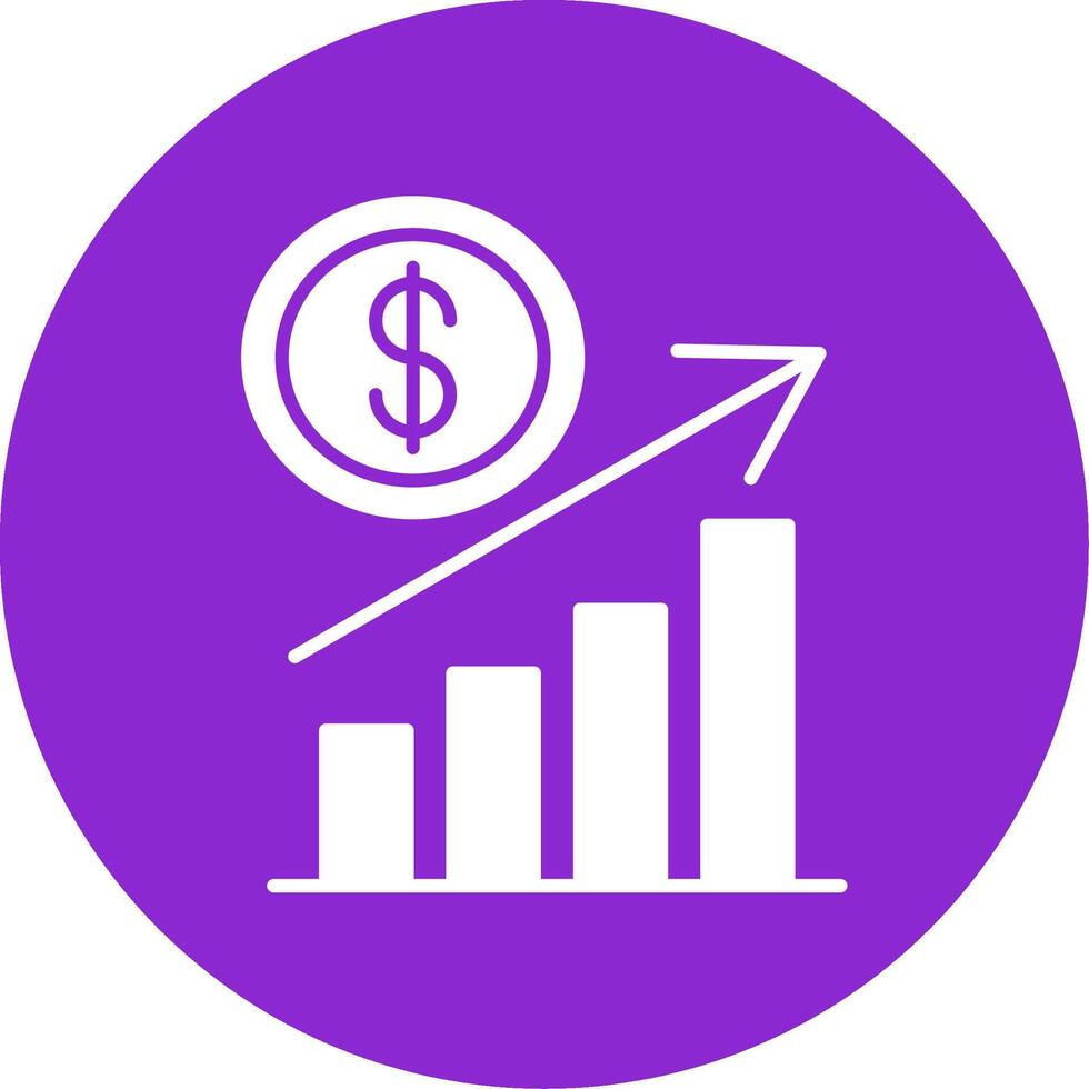 Growth Glyph Circle Icon vector