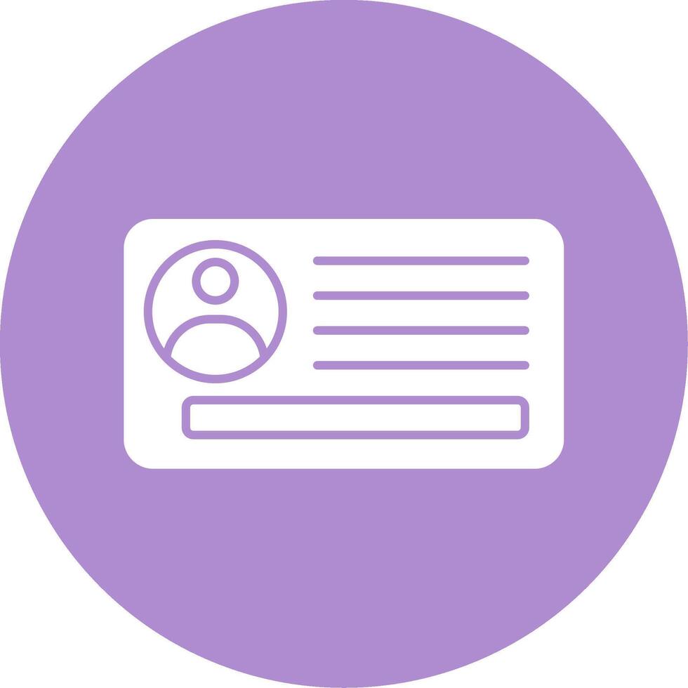 Id Card Glyph Circle Icon vector