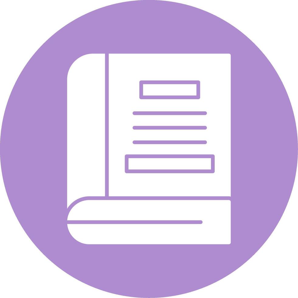 Book Glyph Circle Icon vector