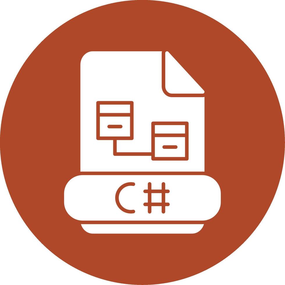 C Sharp Glyph Circle Icon vector