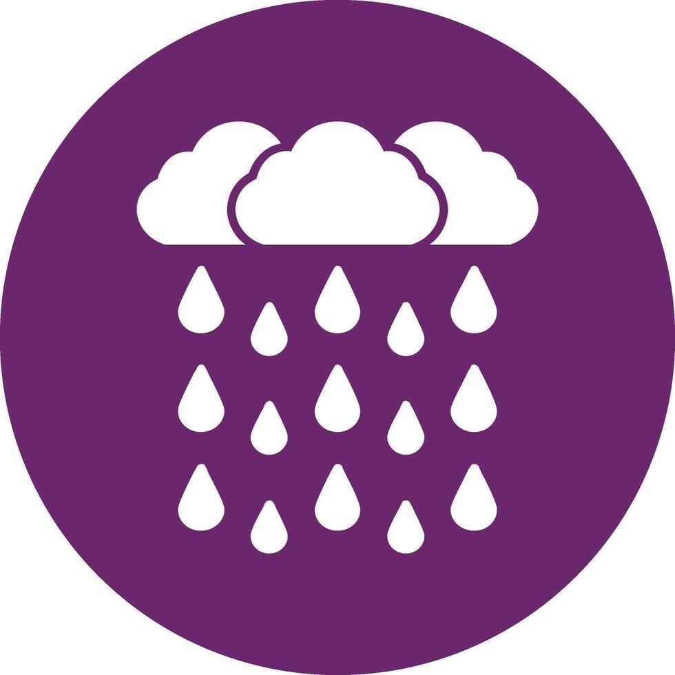 Heavy Rain Glyph Circle Icon vector