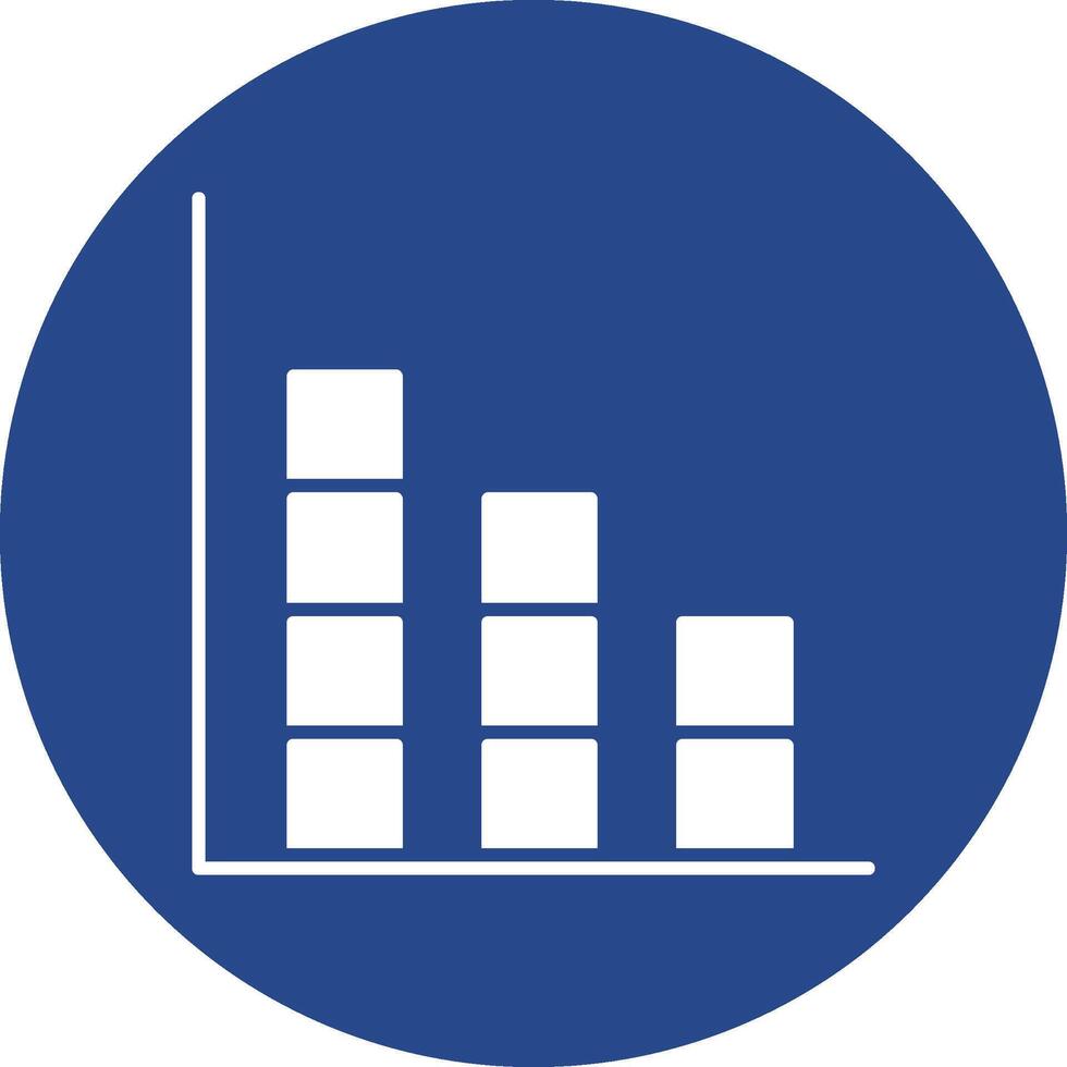 Bar Graph Glyph Circle Icon vector