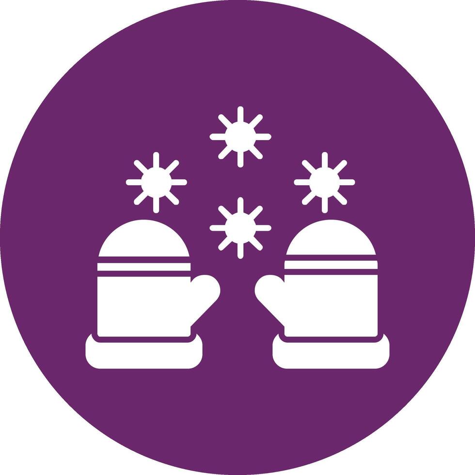 Winter gloves Glyph Circle Icon vector