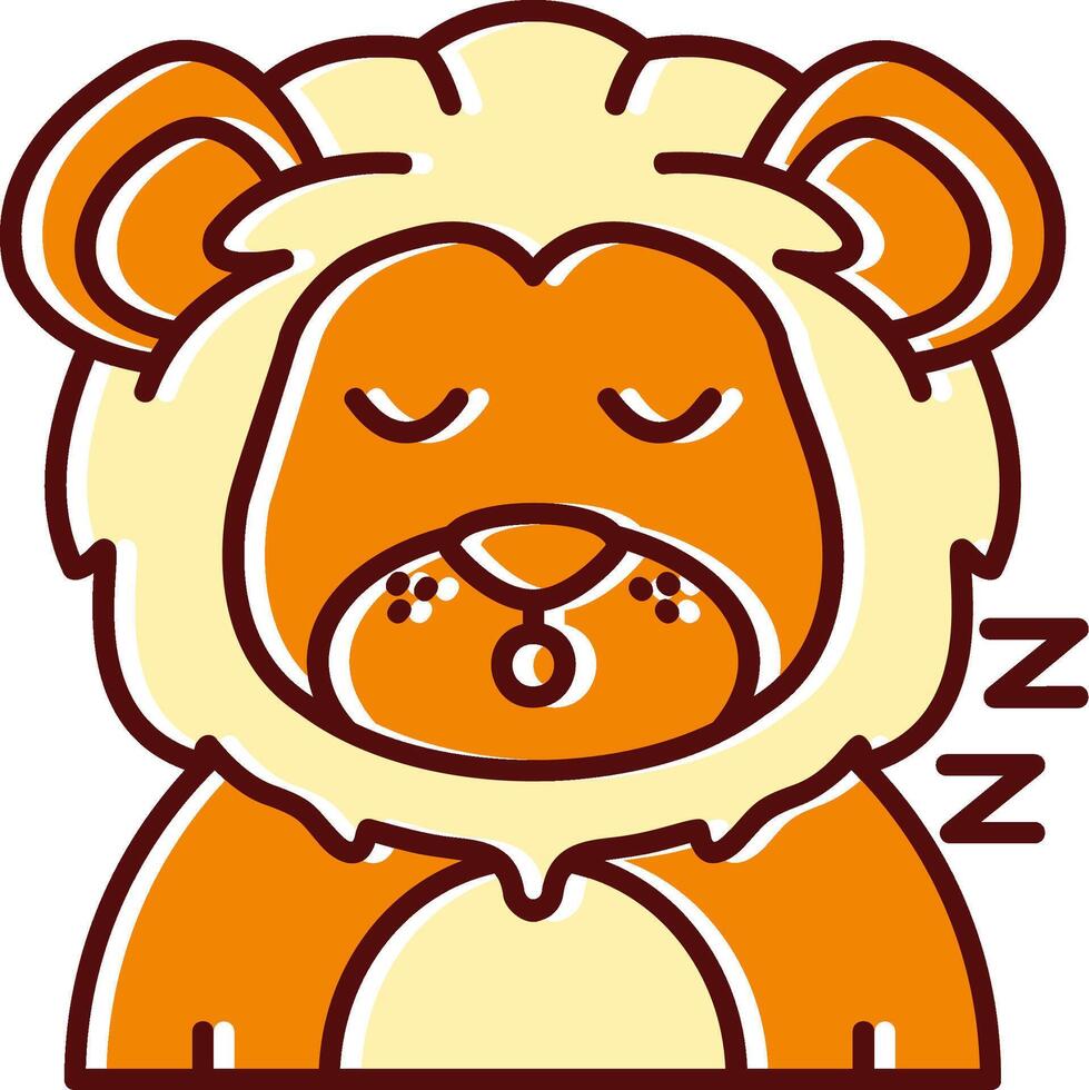 Sleep filled Sliped Retro Icon vector
