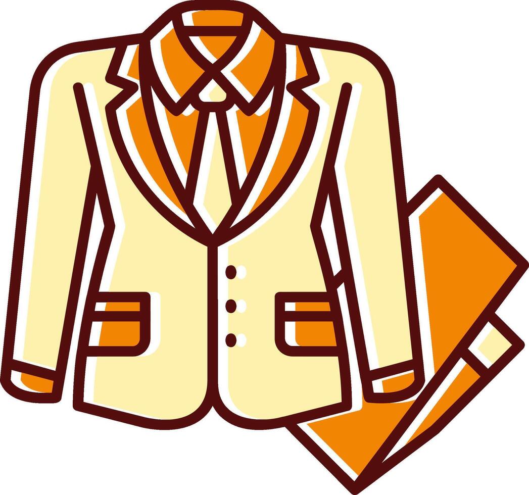 negocio traje lleno resbaló retro icono vector