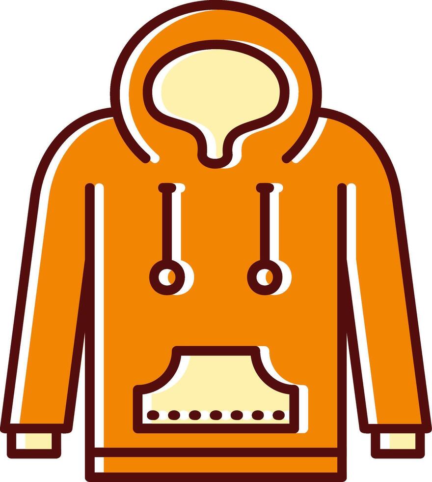 Hoodie filled Sliped Retro Icon vector