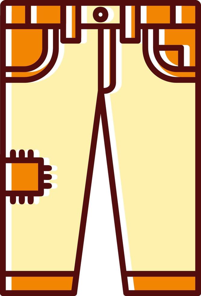 pantalones lleno resbaló retro icono vector