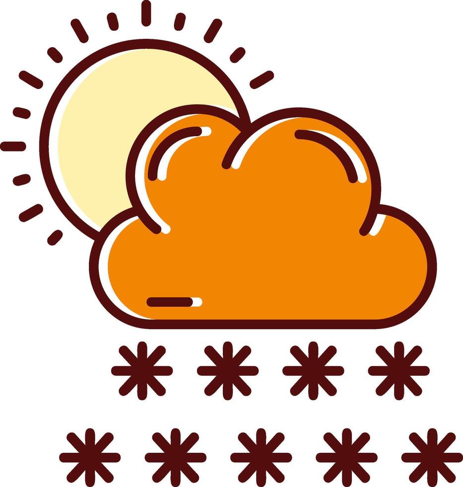 Snow filled Sliped Retro Icon vector