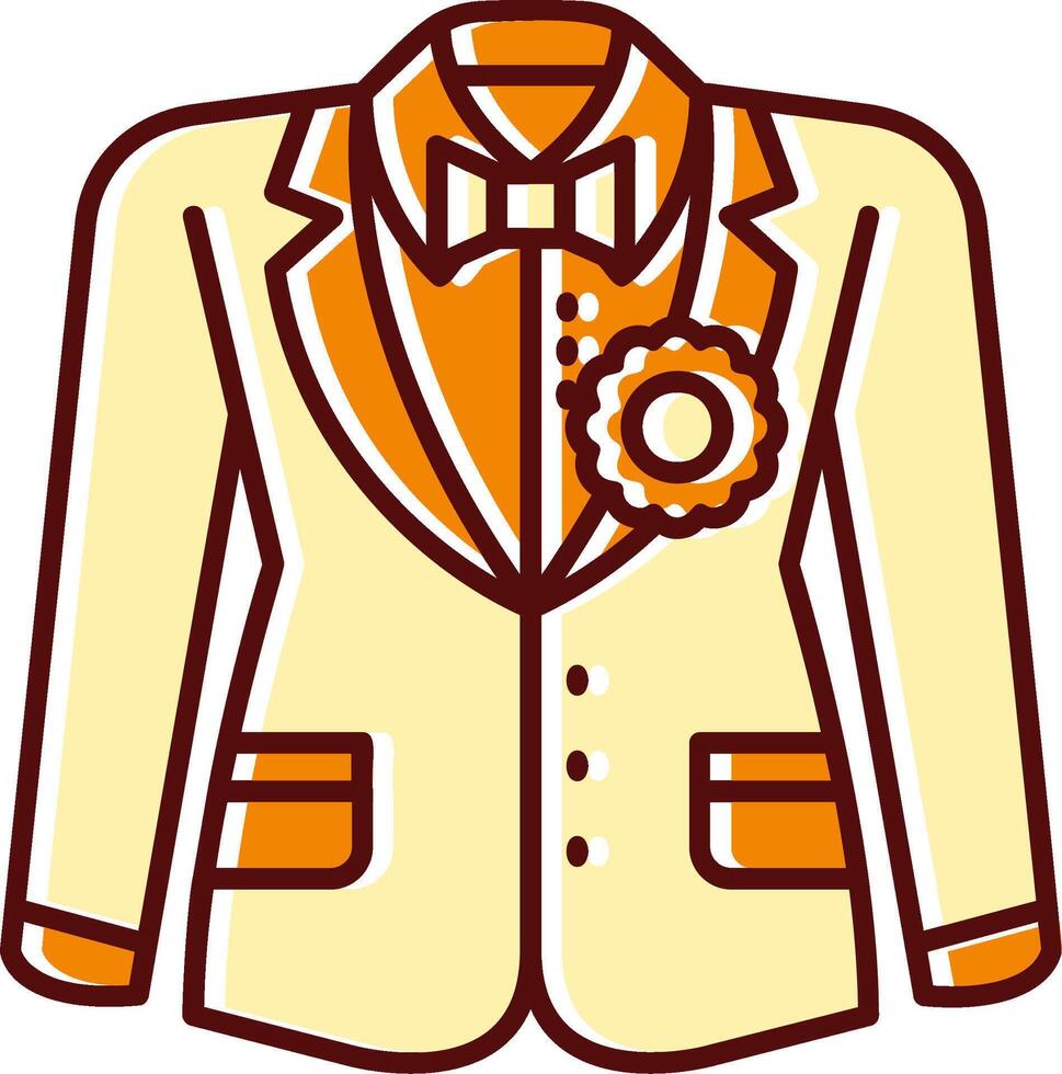 Groom suit filled Sliped Retro Icon vector