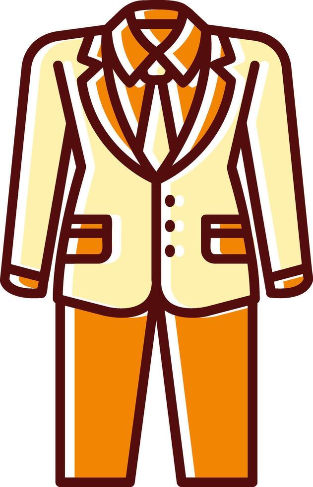 traje lleno resbaló retro icono vector