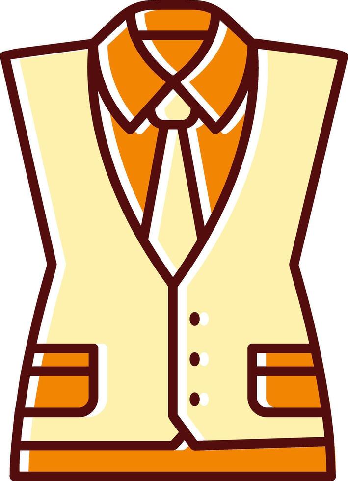 Waistcoat filled Sliped Retro Icon vector