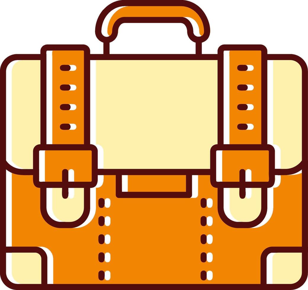 Suitcase filled Sliped Retro Icon vector