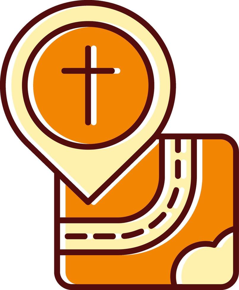 Church filled Sliped Retro Icon vector