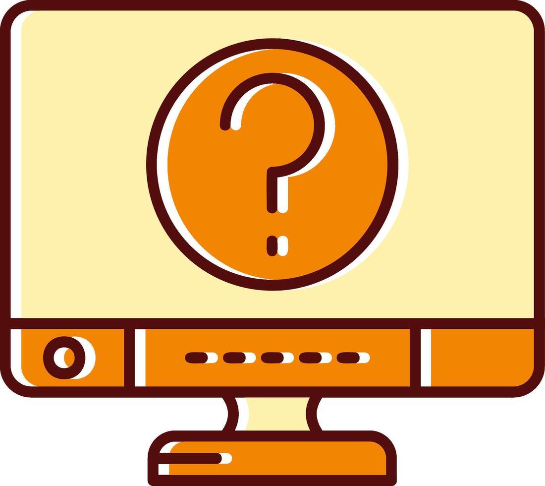 Question filled Sliped Retro Icon vector