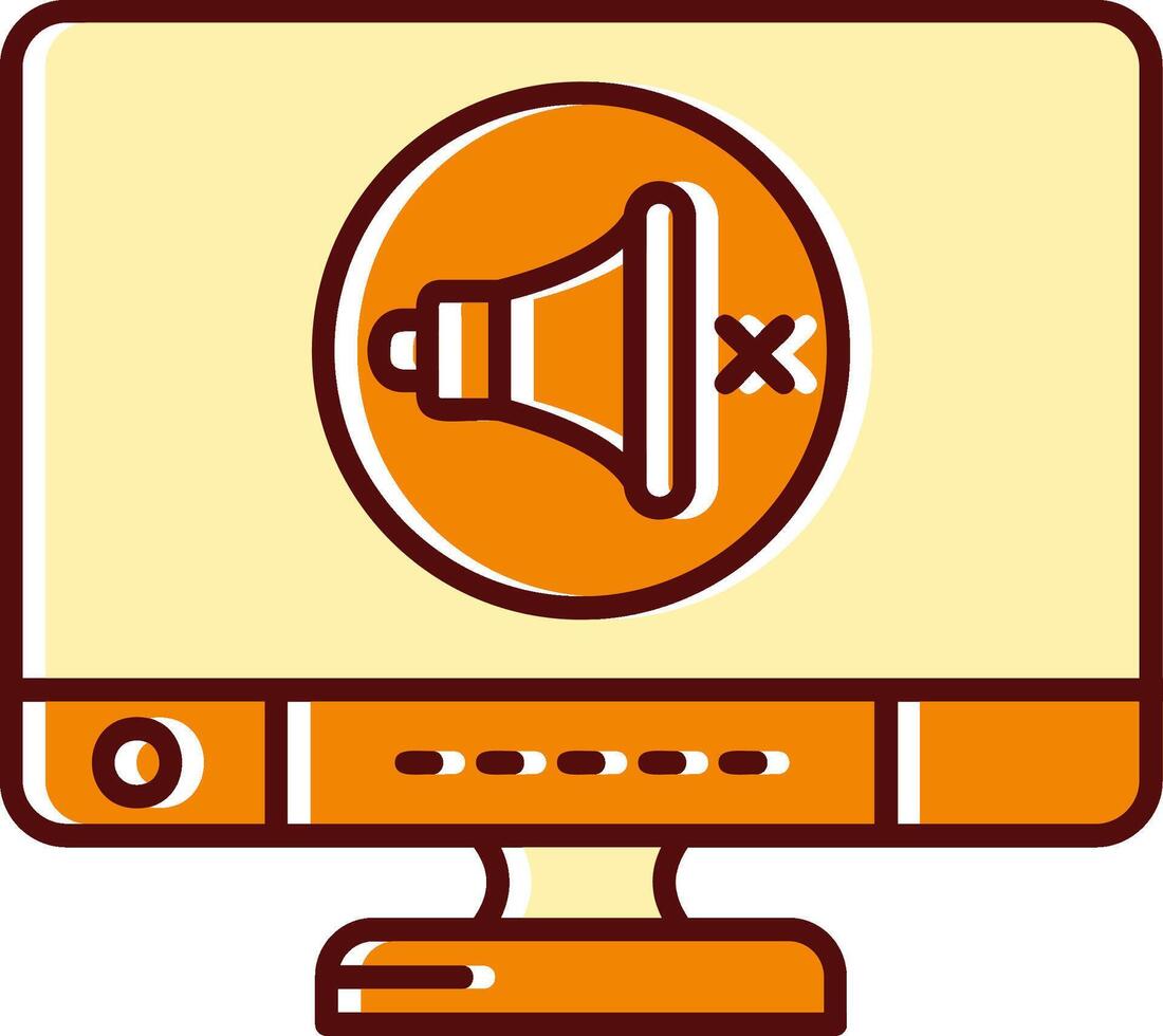 Mute filled Sliped Retro Icon vector