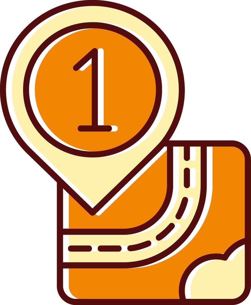 One filled Sliped Retro Icon vector
