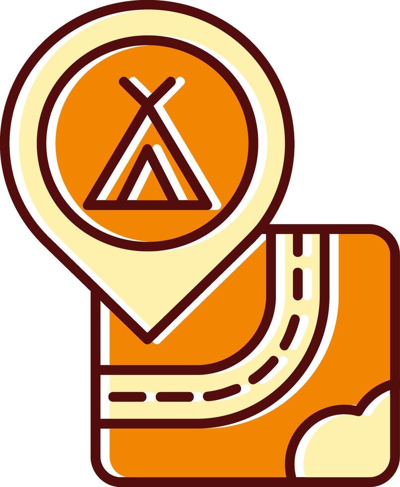 Caming filled Sliped Retro Icon vector