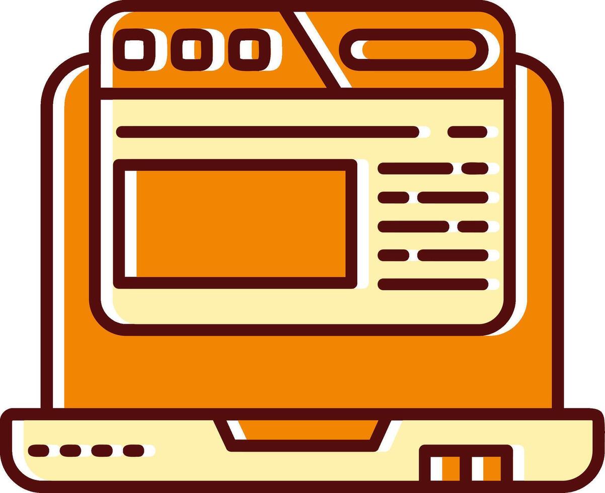 Browser filled Sliped Retro Icon vector