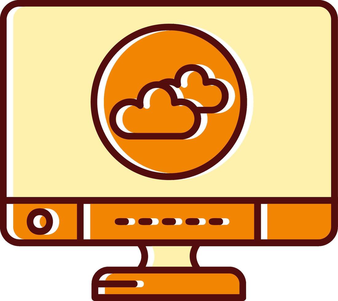 Cloud filled Sliped Retro Icon vector