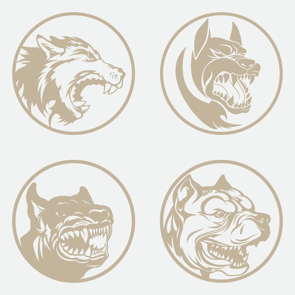 collection of dog logos vector