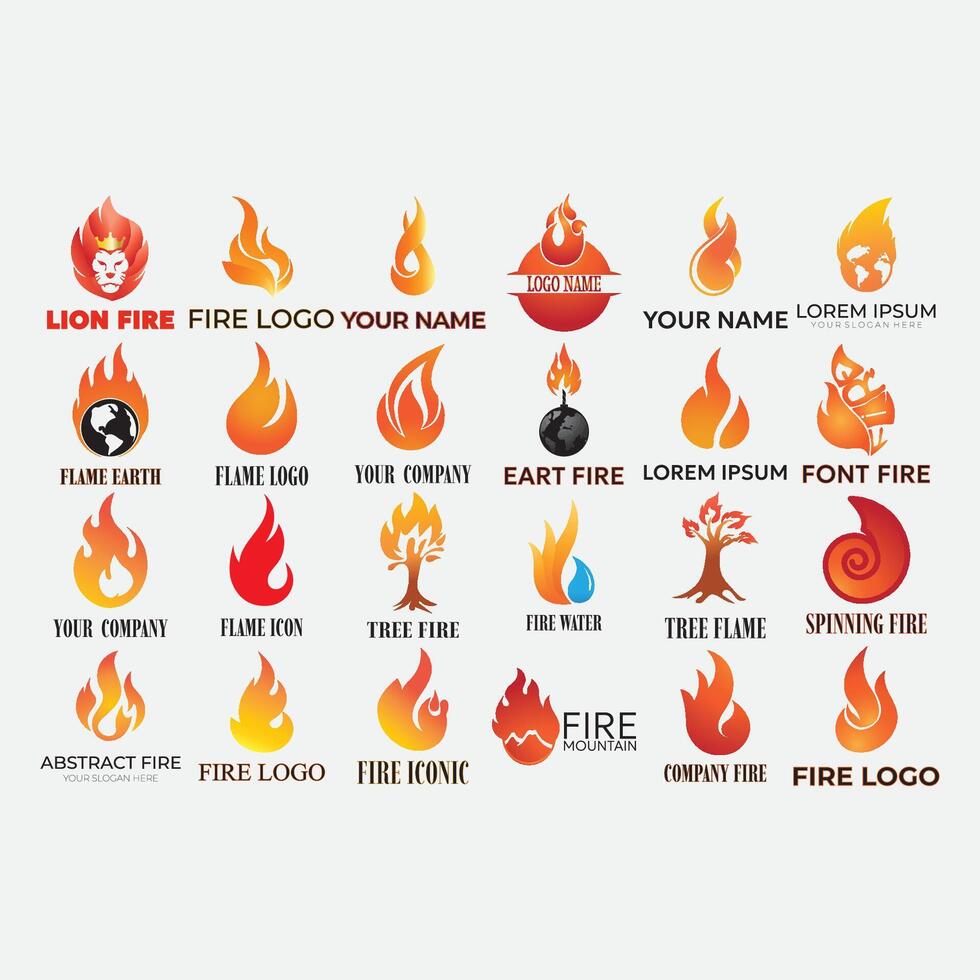 collection of fire logos vector