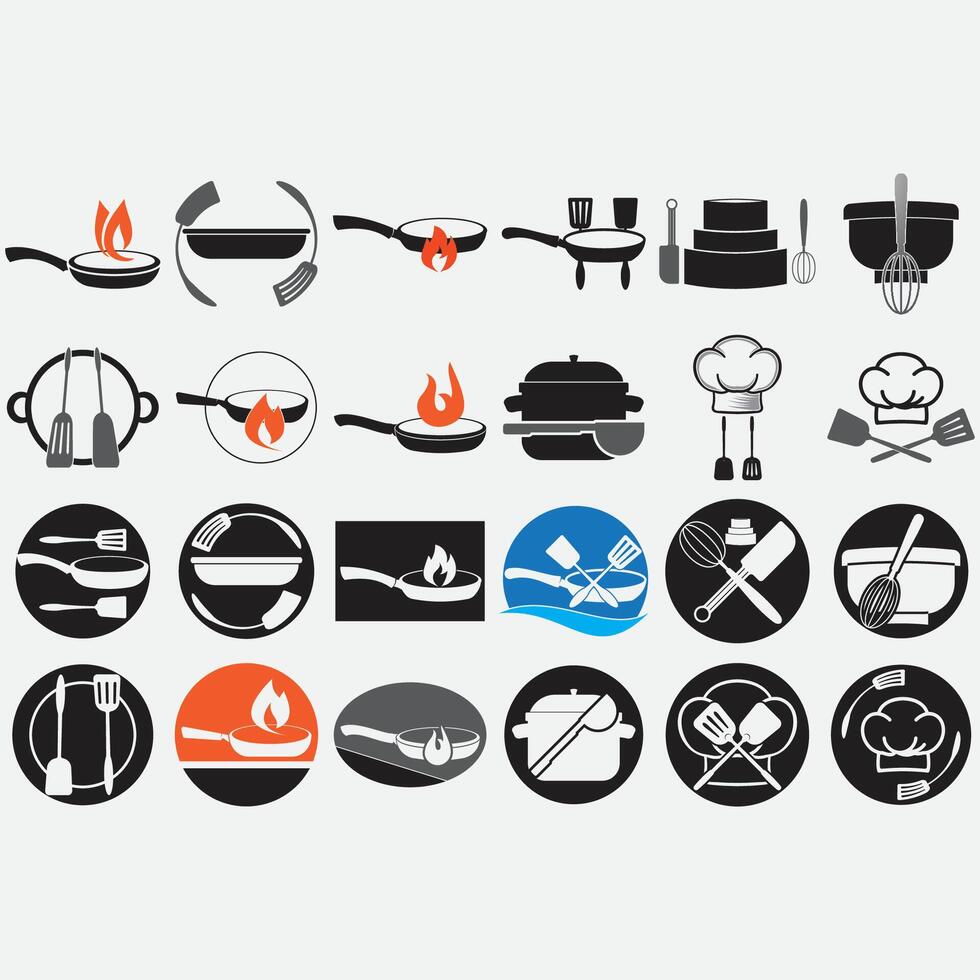 collection of coking logos vector