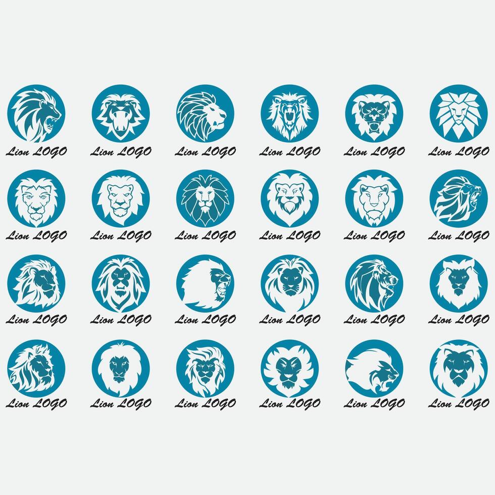 collection of lion logos vector