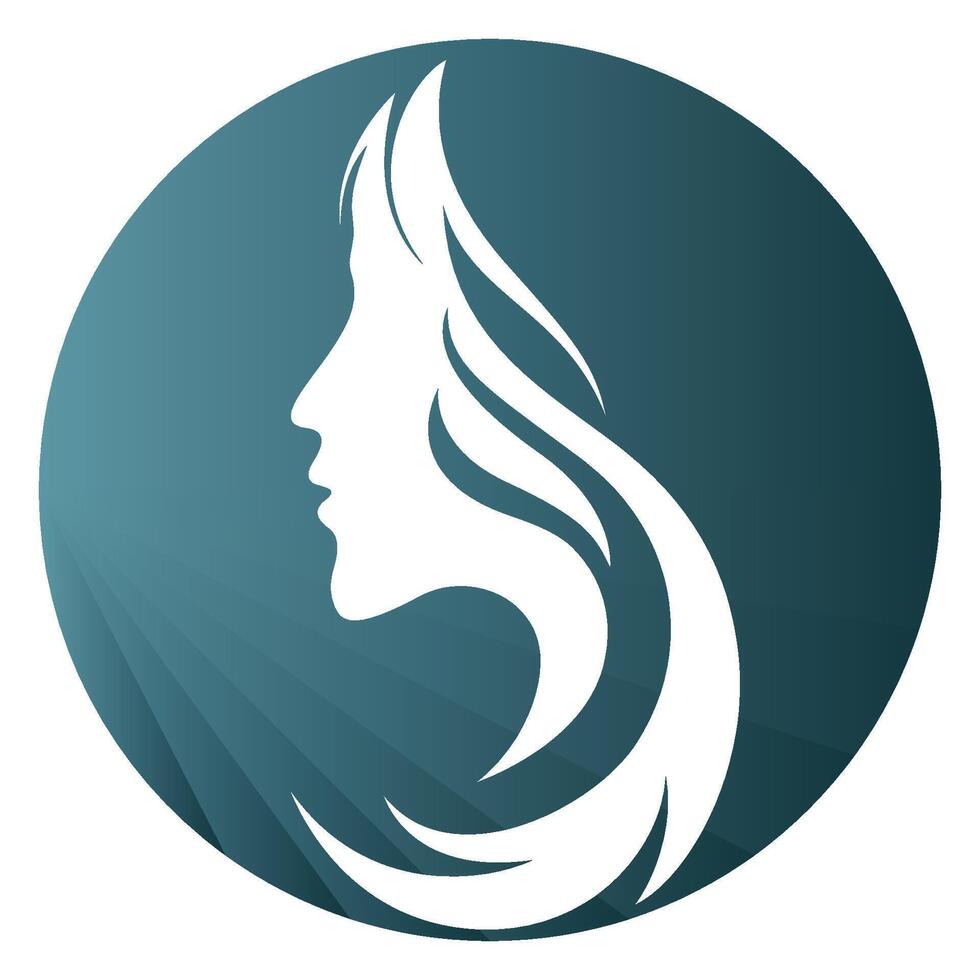 mujer peinado logo vector