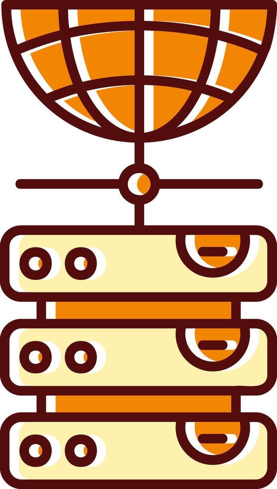 Database filled Sliped Retro Icon vector