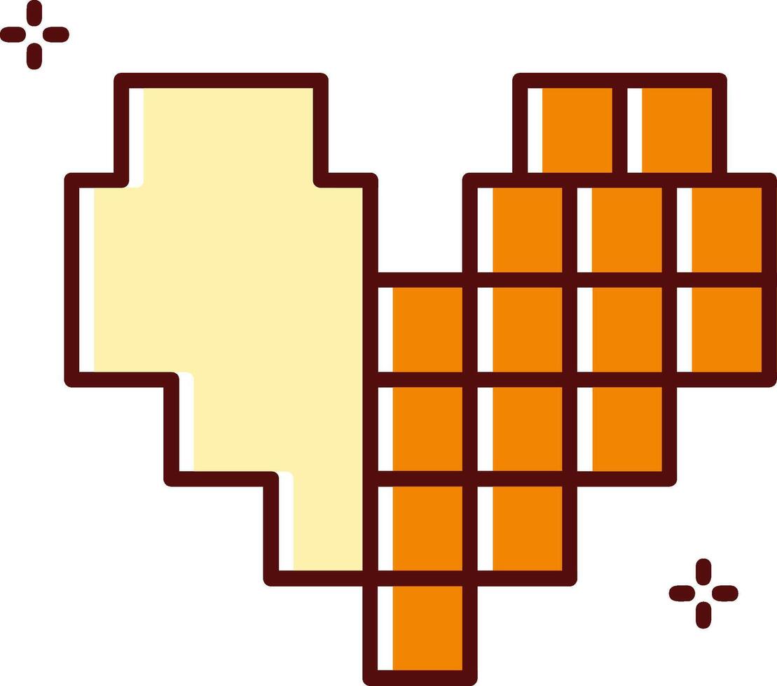 Pixel filled Sliped Retro Icon vector