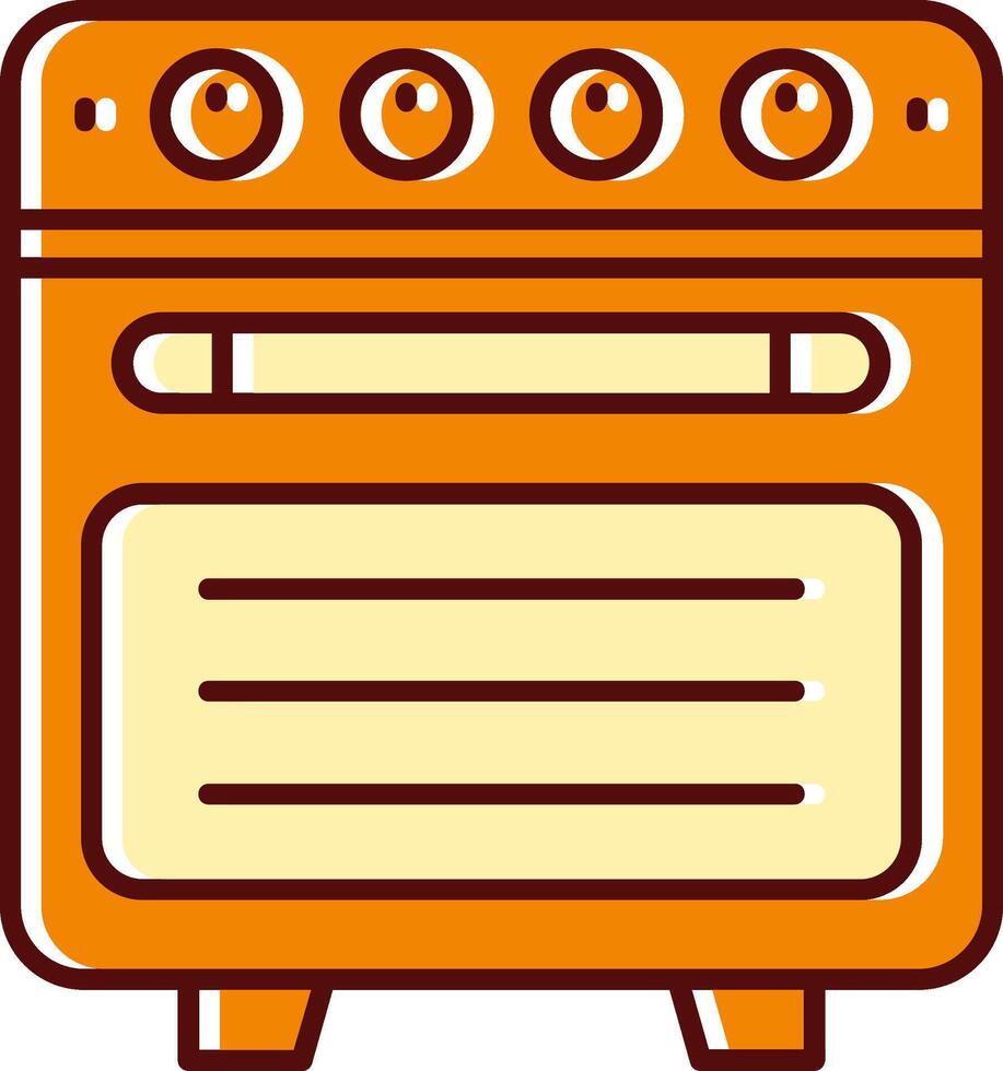 Oven filled Sliped Retro Icon vector