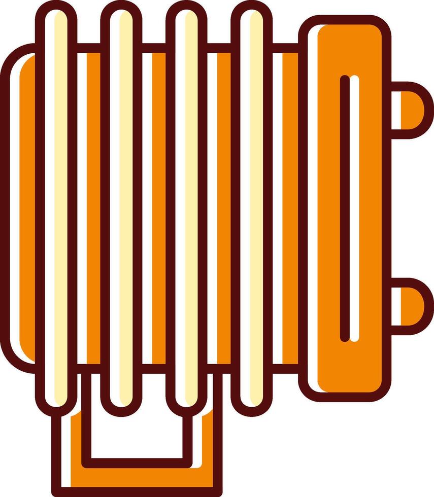 Heater filled Sliped Retro Icon vector