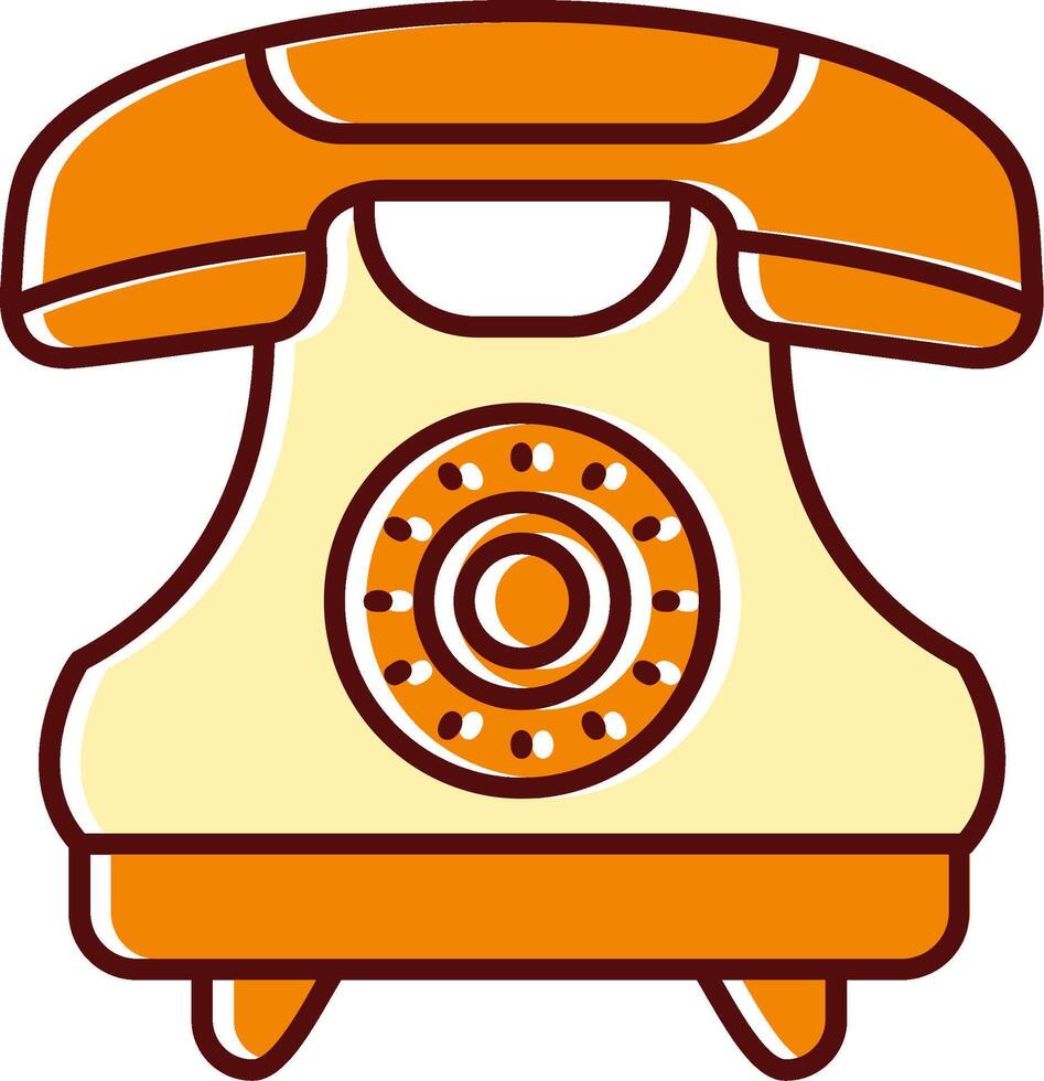Telephone filled Sliped Retro Icon vector