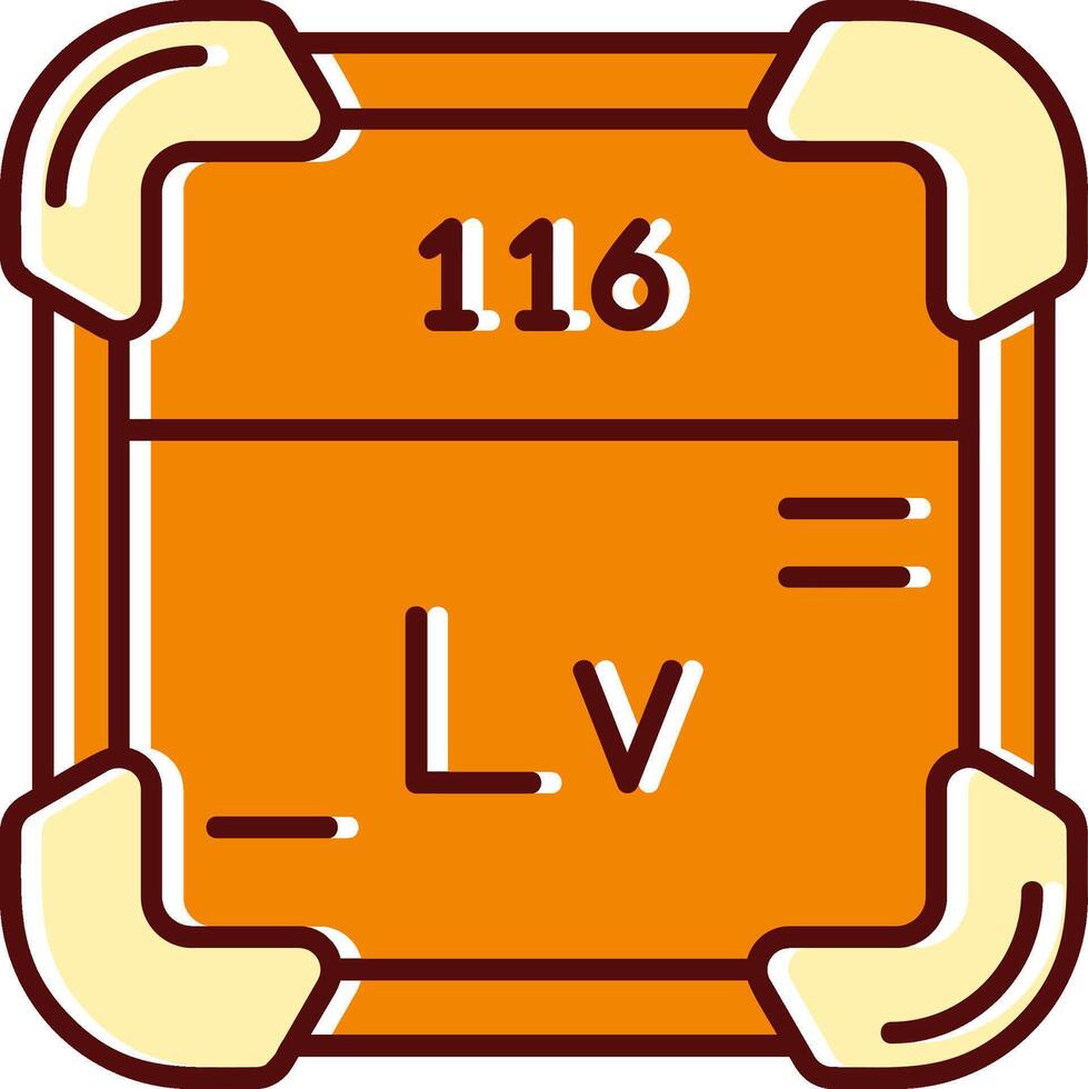 livermorium lleno resbaló retro icono vector